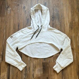 Lululemon White New Ambition Cropped Hooded Sweatshirt